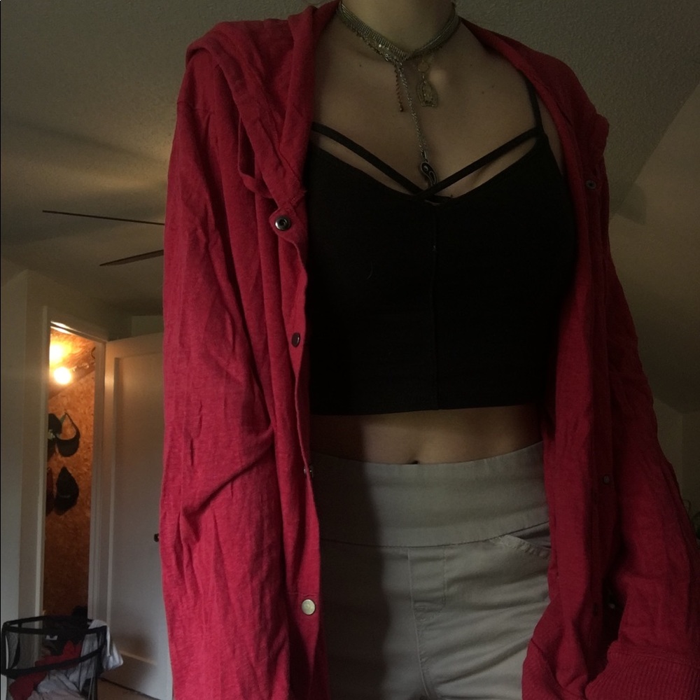 Wine red cardigan perfect for fall